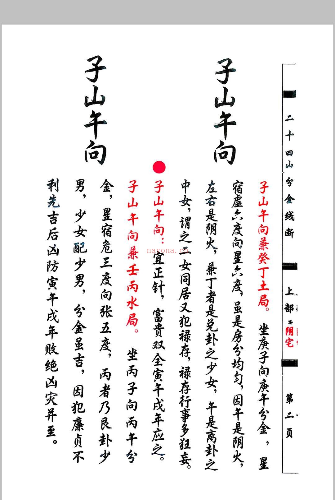 杨救贫-杨公分金立向