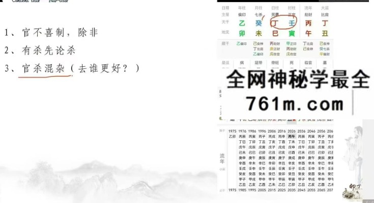 卯丁盲派八字高级班8集