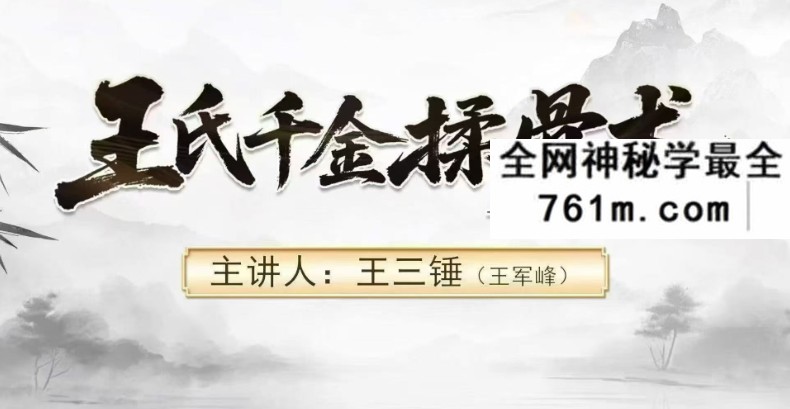 王氏千金揉骨术王三锤40节课