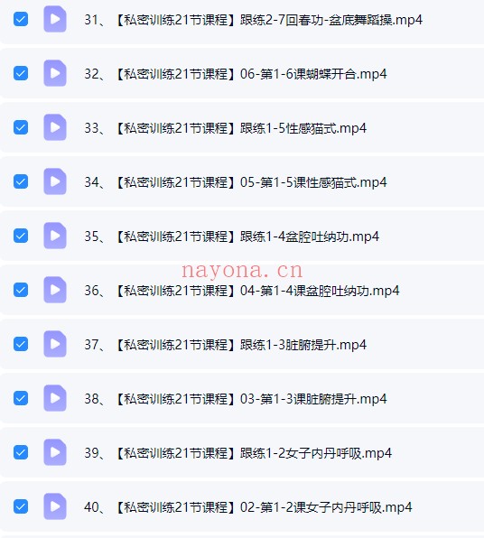云端V私密训练全阶段21集视频 私密训练课程