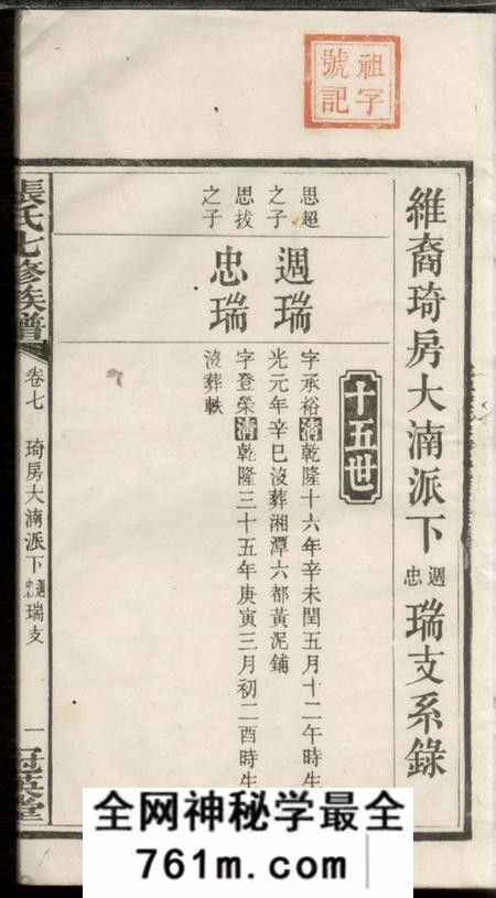 宁乡冠英堂张氏七修族谱
