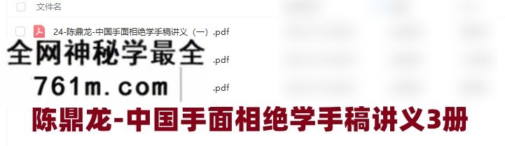 陈鼎龙中国手面相绝学手稿讲义3册