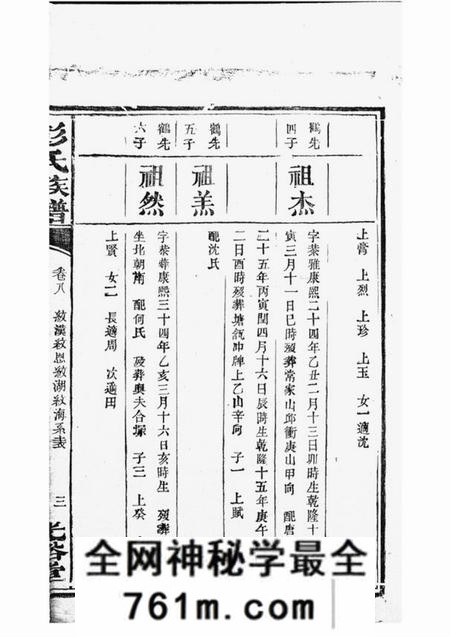 光裕堂彭氏族谱
