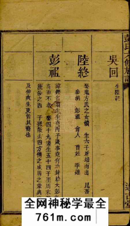 湖南湘潭述古堂湘潭植树栗彭氏六修族谱八卷