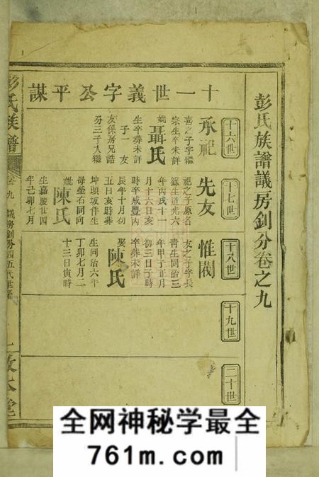 敦本堂彭氏族谱
