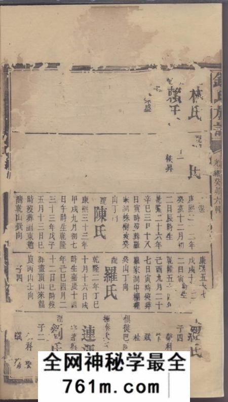 湖南颍川堂钟氏族谱