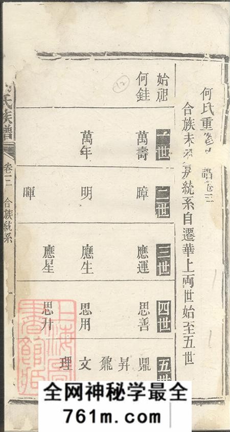 湖南华容华容何氏族谱