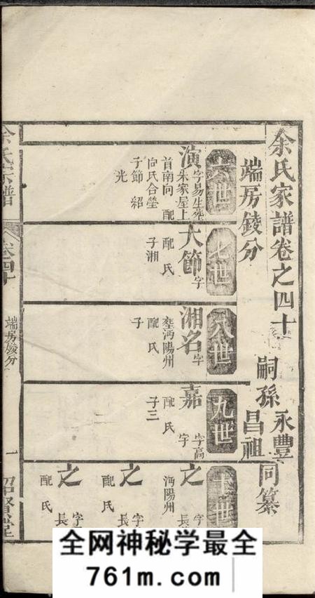 湖北绍贤堂余氏宗谱