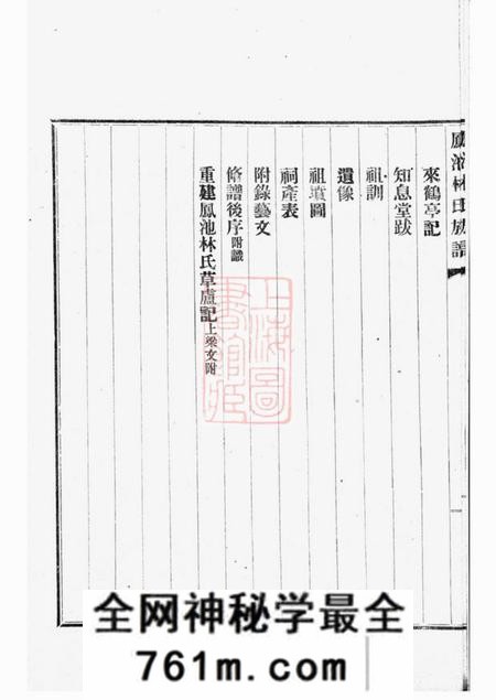 闽县凤池林氏族谱四卷