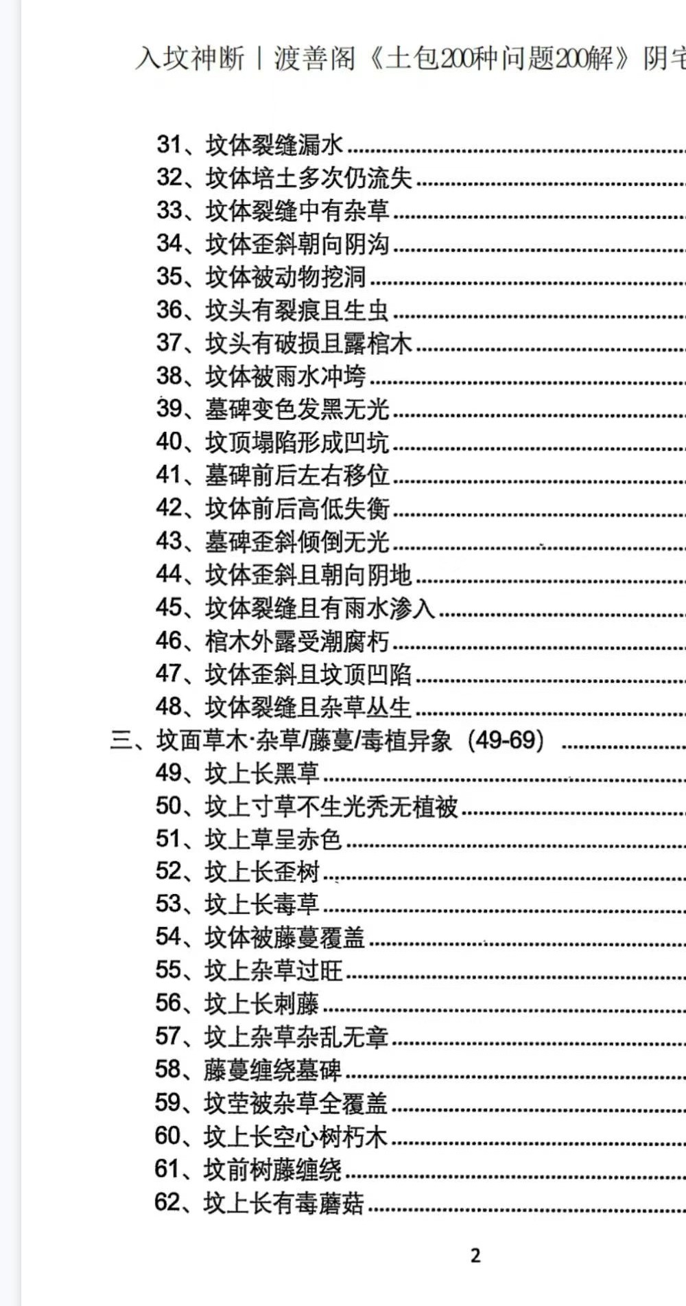 入坟神断（坟包200种问题200解）