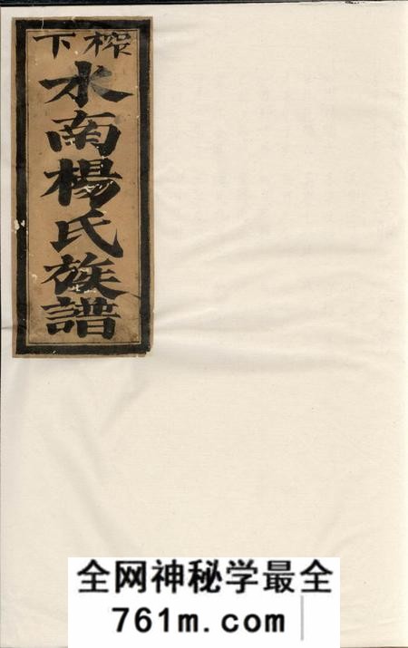 榨下水南杨氏族谱不分卷