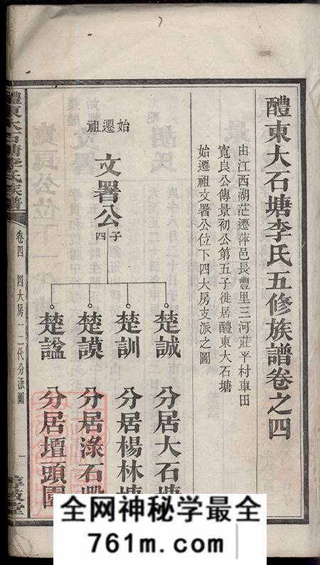 湖南醴陵惇叙堂醴东大石塘李氏五修族谱
