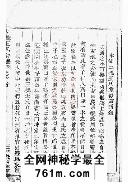 汀州木衢王氏宗谱