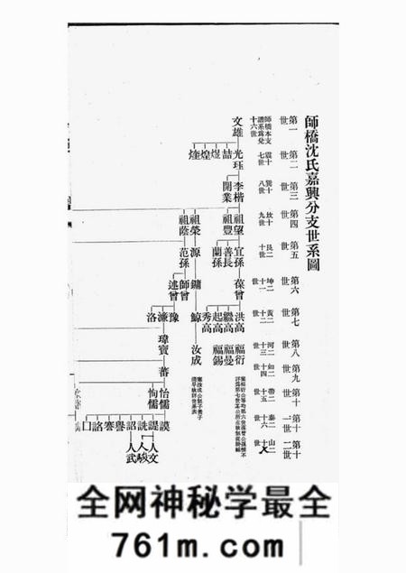 嘉兴师桥沈氏家谱嘉兴分支一卷