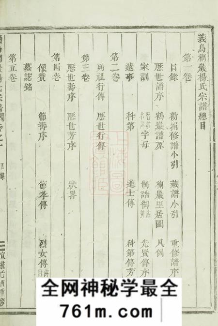 义乌义乌稠岩宗谱二十卷