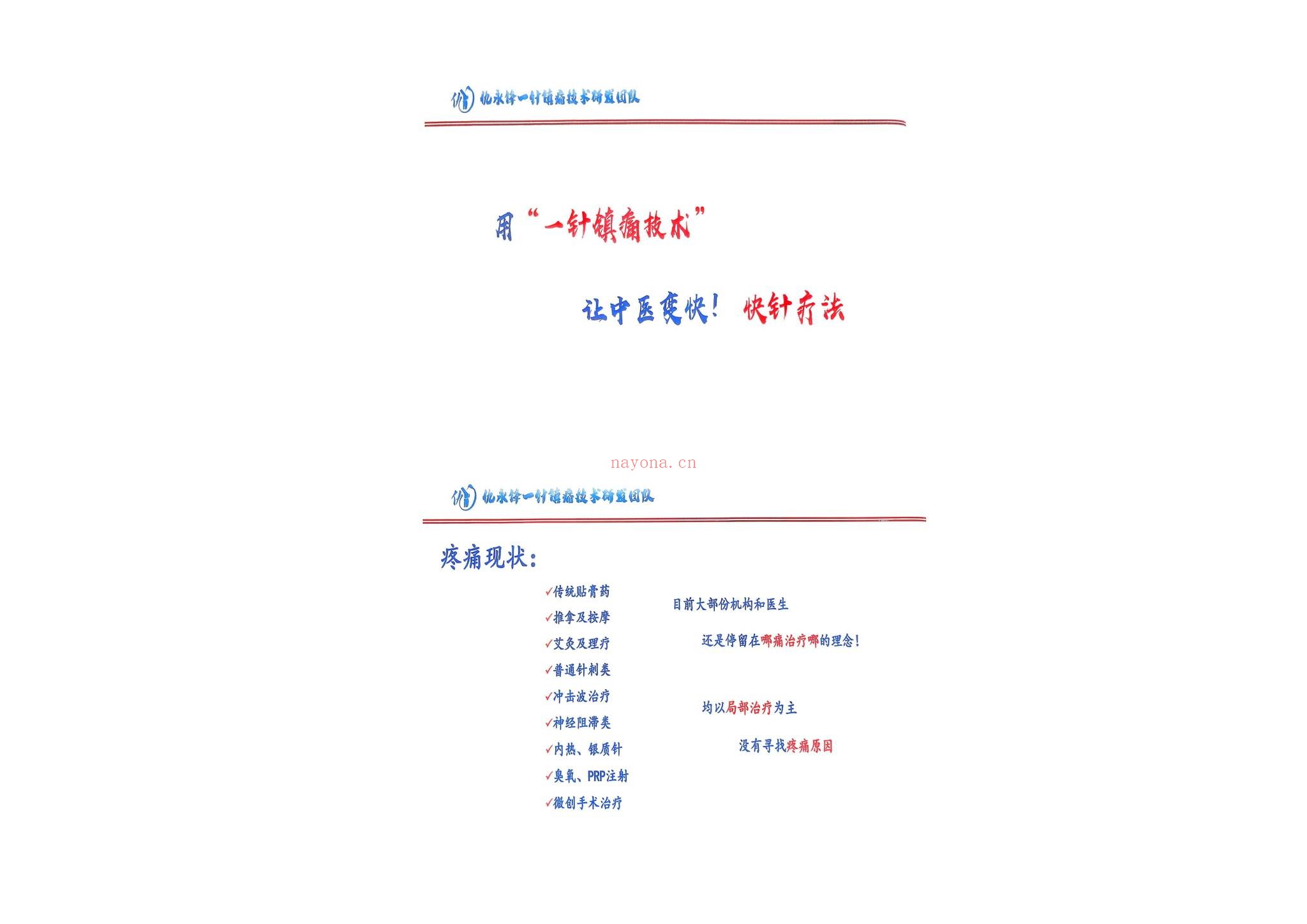 《仇永峰一针镇痛技术》（视频47集+文档）