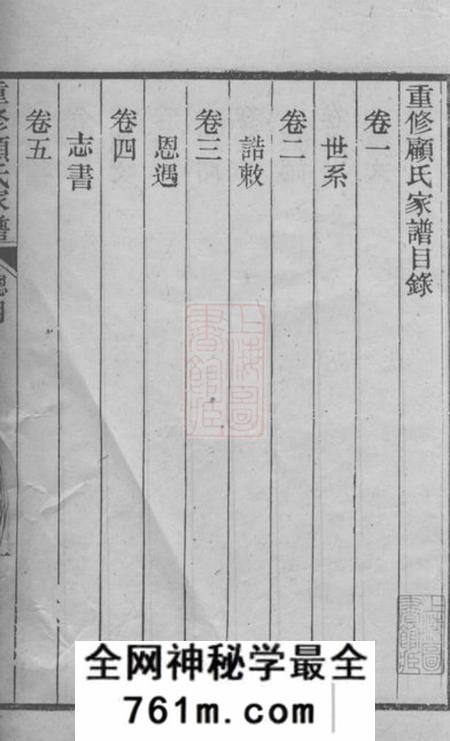 长洲重修唯亭顾氏家谱十四卷附三卷