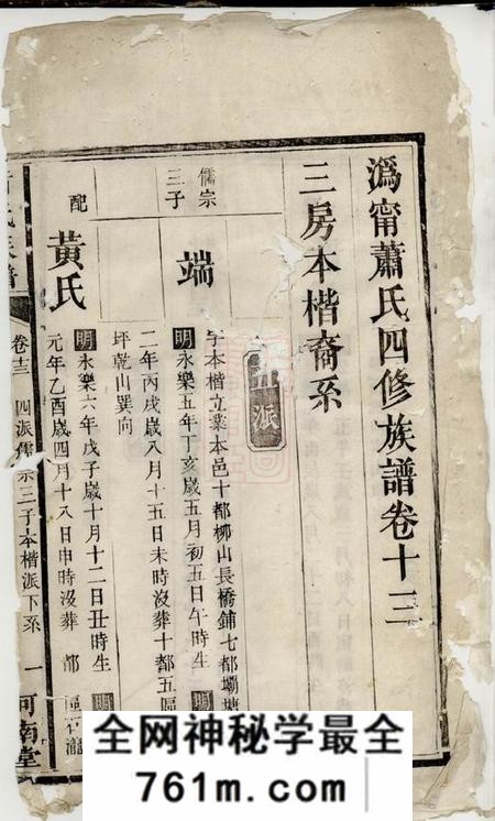 宁乡河南堂沩宁萧氏四修族谱十五卷