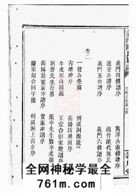 岳阳颖川堂义门陈氏族谱二十四卷