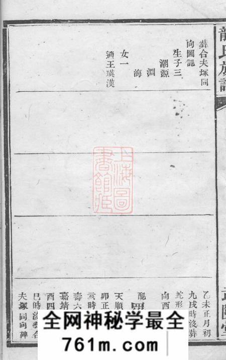 湘阴武陵堂龙氏族谱
