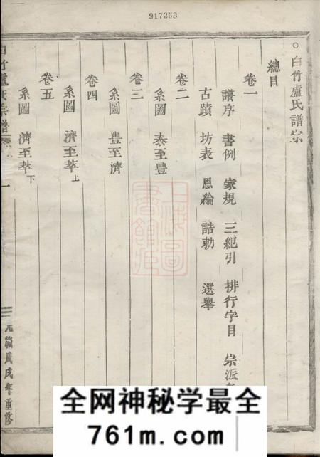 缙云白竹卢氏宗谱三十三卷末一卷