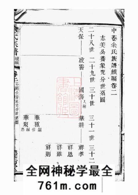 宜兴庆衍堂中巷余氏族谱