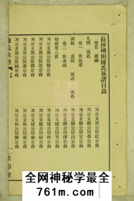 湖南长沙光裕堂长沙砖田陈氏四修族谱十三卷首一卷尾一卷