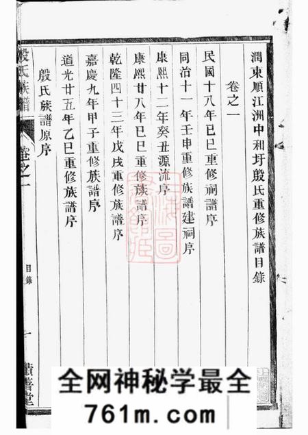 润州积善堂润东顺江洲中和圩殷氏族谱十卷