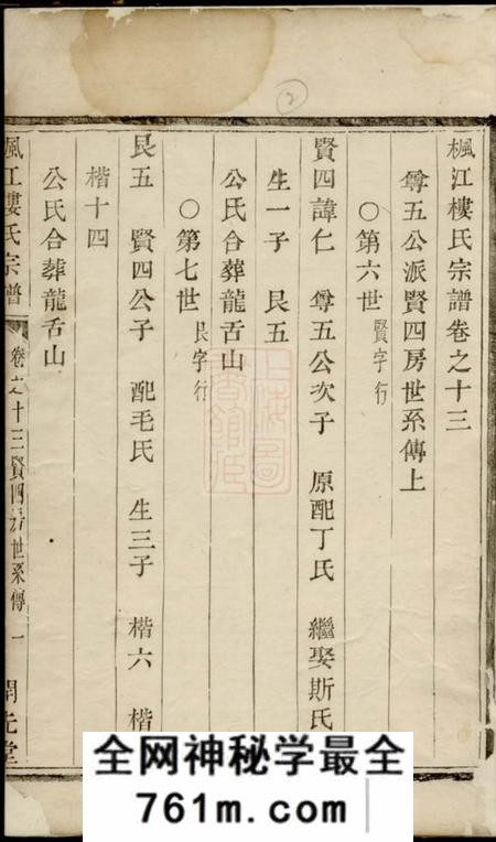 诸暨开先堂枫江楼氏宗谱