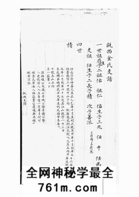 休宁瓯西眉公金氏族谱不分卷