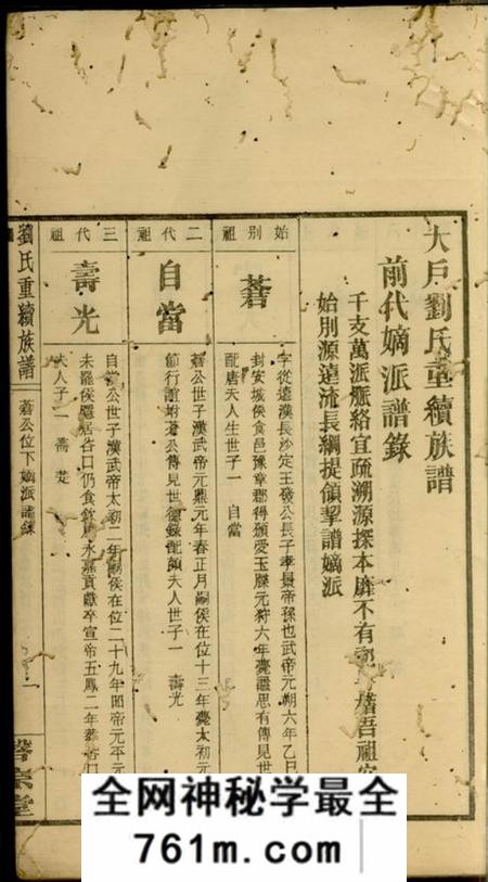 邵阳磐宗堂大户刘氏重续族谱不分卷