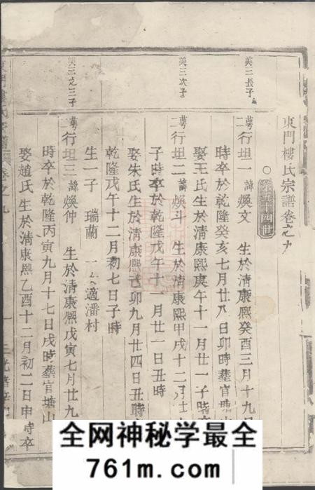 义乌东门楼氏宗谱