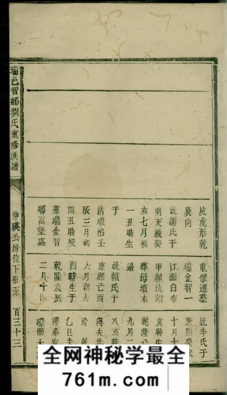 瑞金瑞邑智乡刘氏重修族谱