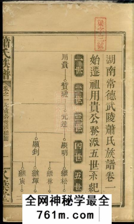 湖南常德八叶堂湖南常德武陵萧氏族谱