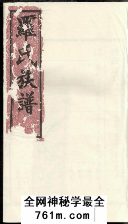 崇本堂罗氏族谱