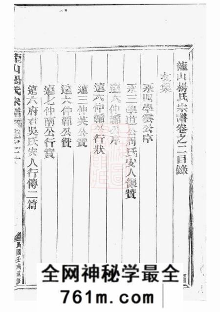 金华龙山杨氏宗谱