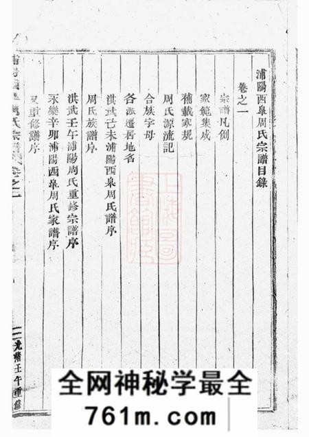 浦阳浦阳西臯周氏宗谱十七卷