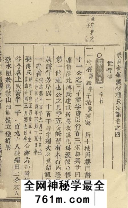 义乌敦伦堂义乌金峰溪后楼氏宗谱