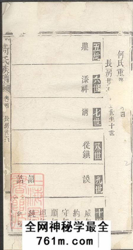 湖南华容华容何氏族谱