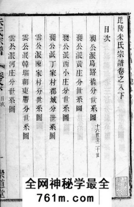 毗陵崇道堂毗陵朱氏宗谱