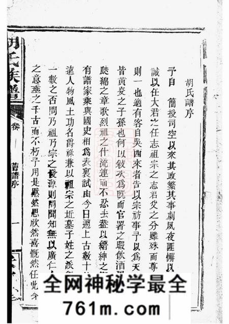 巴陵安定堂胡氏族谱不分卷