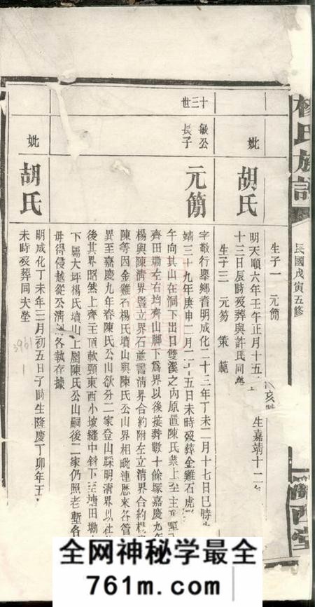关西堂杨氏族谱