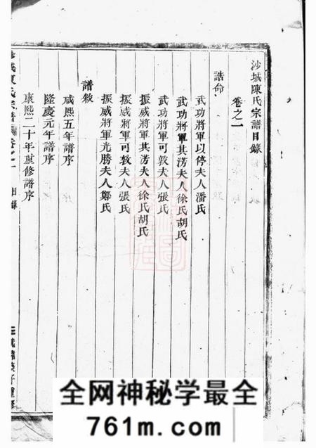 浦江沙城陈氏宗谱八卷