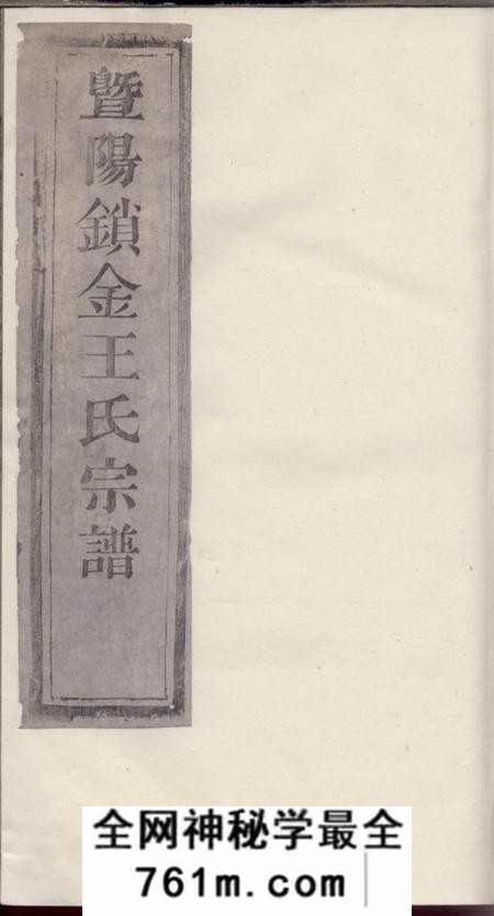 暨阳三槐堂暨阳锁金王氏宗谱
