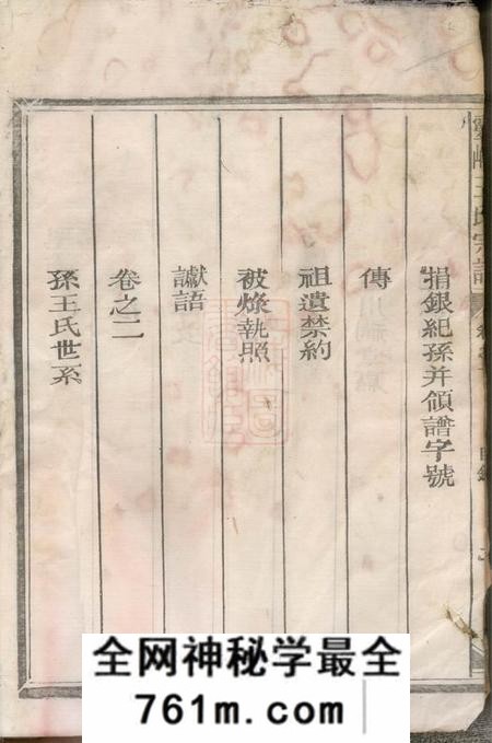 浙江江山灵峰王氏重修宗谱七卷