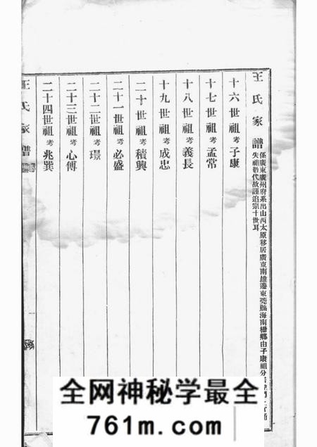 东莞王氏家谱不分卷