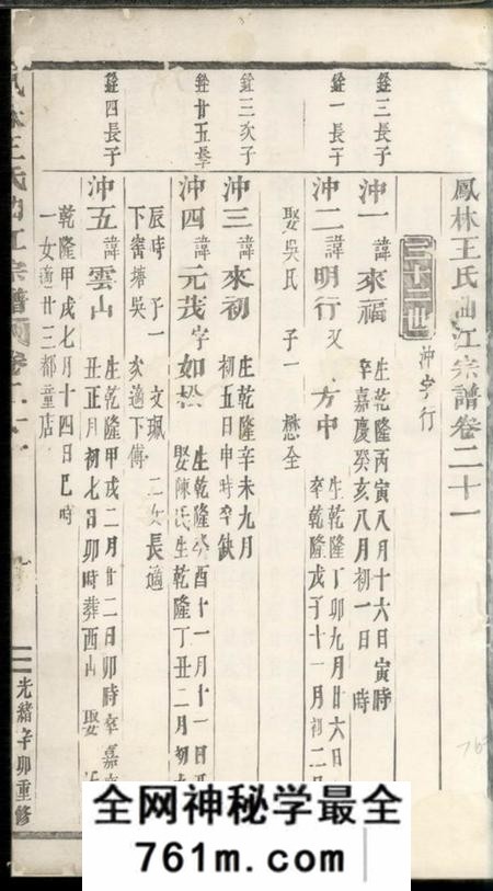 义乌凤林王氏曲江宗谱