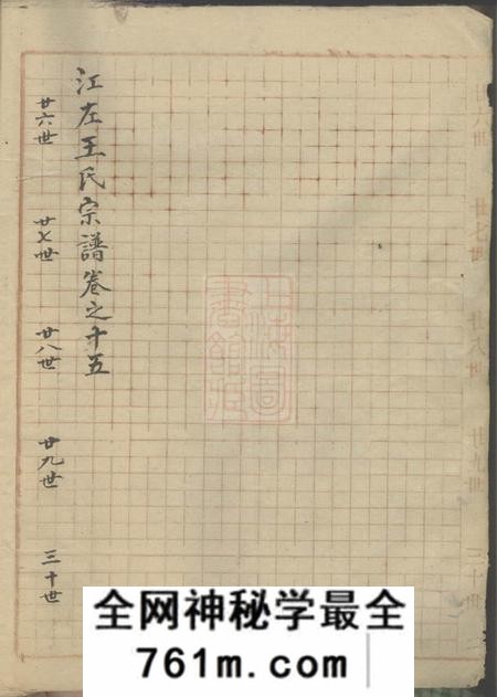 江左王氏宗谱不分卷