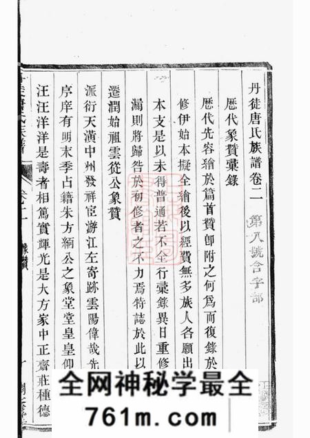 丹徒桐荫堂丹徒唐氏族谱二卷
