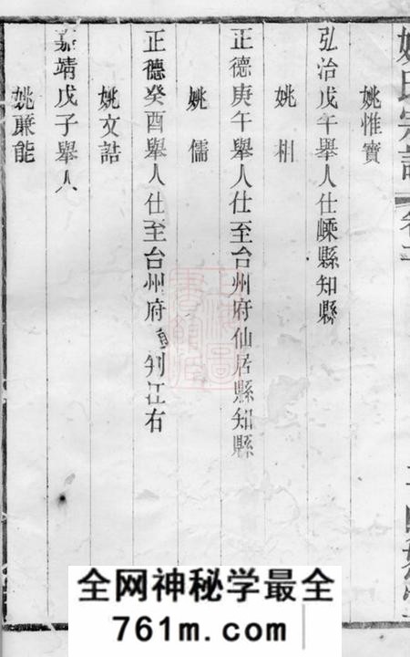 毗陵明恕堂毗陵姚氏宗谱